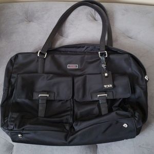 Tumi black travel tote